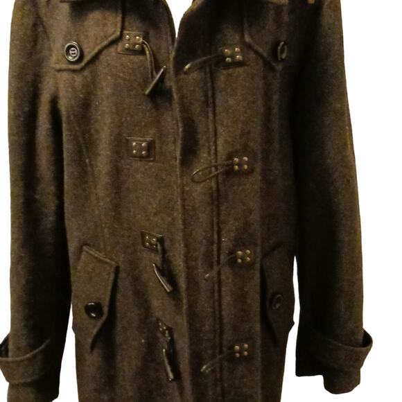 Y2K Wool Style Wrap Coat XXL GRAY Oversized Buttons Punk Goth Whimsigoth Retro⁹ - Picture 13 of 16